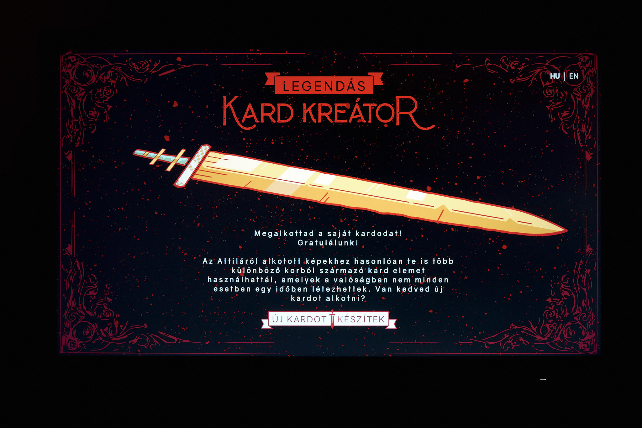 Completed sword design shown on the Sword Creator screen